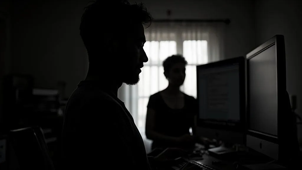 A person typing on a laptop with a cup of coffee beside them